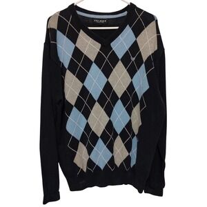 Cap Horn Argyle Pullover Sweater Mens Size Extra Large Blue Diamond‎ Cotton